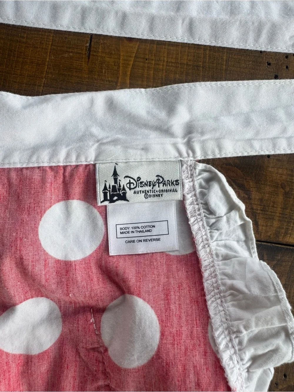 Disney Minnie Mouse Red Polka Dot Half Apron with White Ruffle